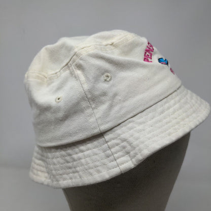 Alvin's Island Boys Bucket Hat Cream Embroidered Pensacola Beach FL Logo Dolphin