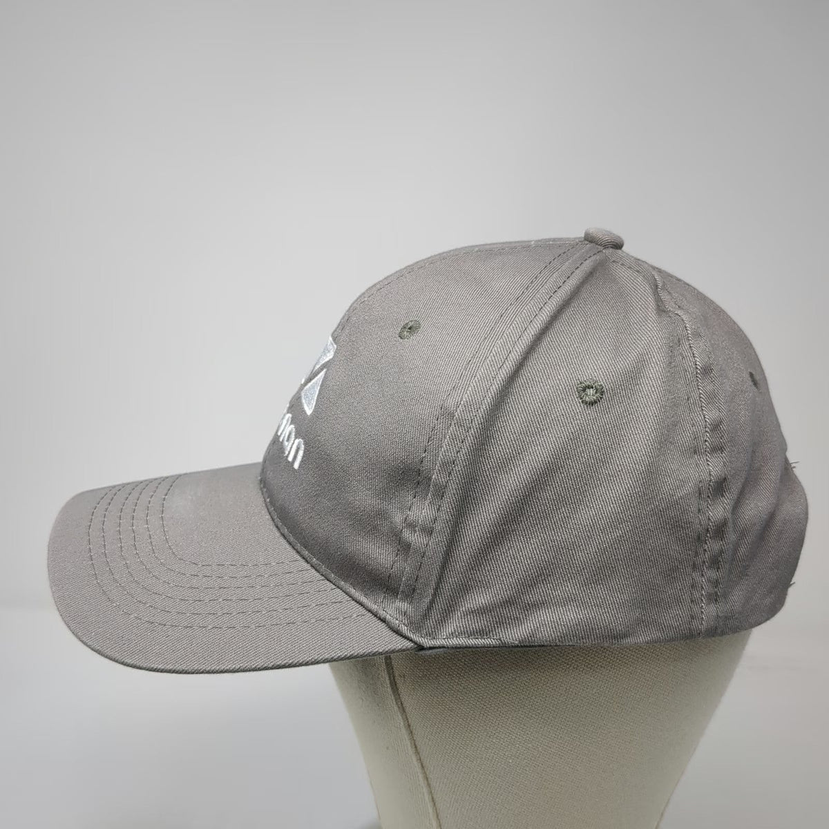 Micanan Baseball Cap Gray One Size Embroidered Logo Strapback Cotton 6 Panel Hat