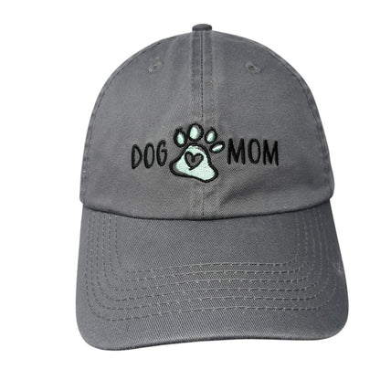 Dog Mom Slideback Hat Gray One Size Embroidered Paw Open Road 6 Panel