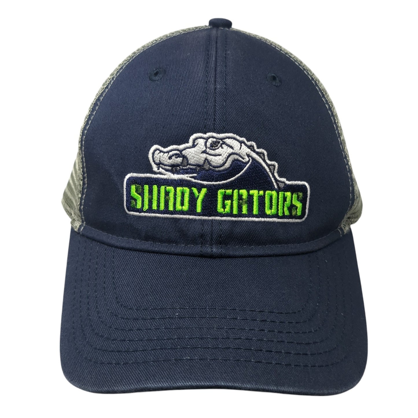 Shady Gators Strapback Trucker Hat Blue One Size Adjustable Mesh Back Sportsman