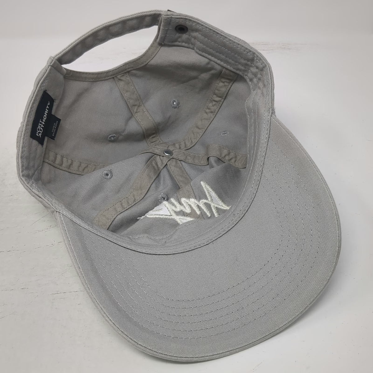 Port Authority Baseball Cap Gray One Size Amys Kitchen Logo Cotton Slideback Hat