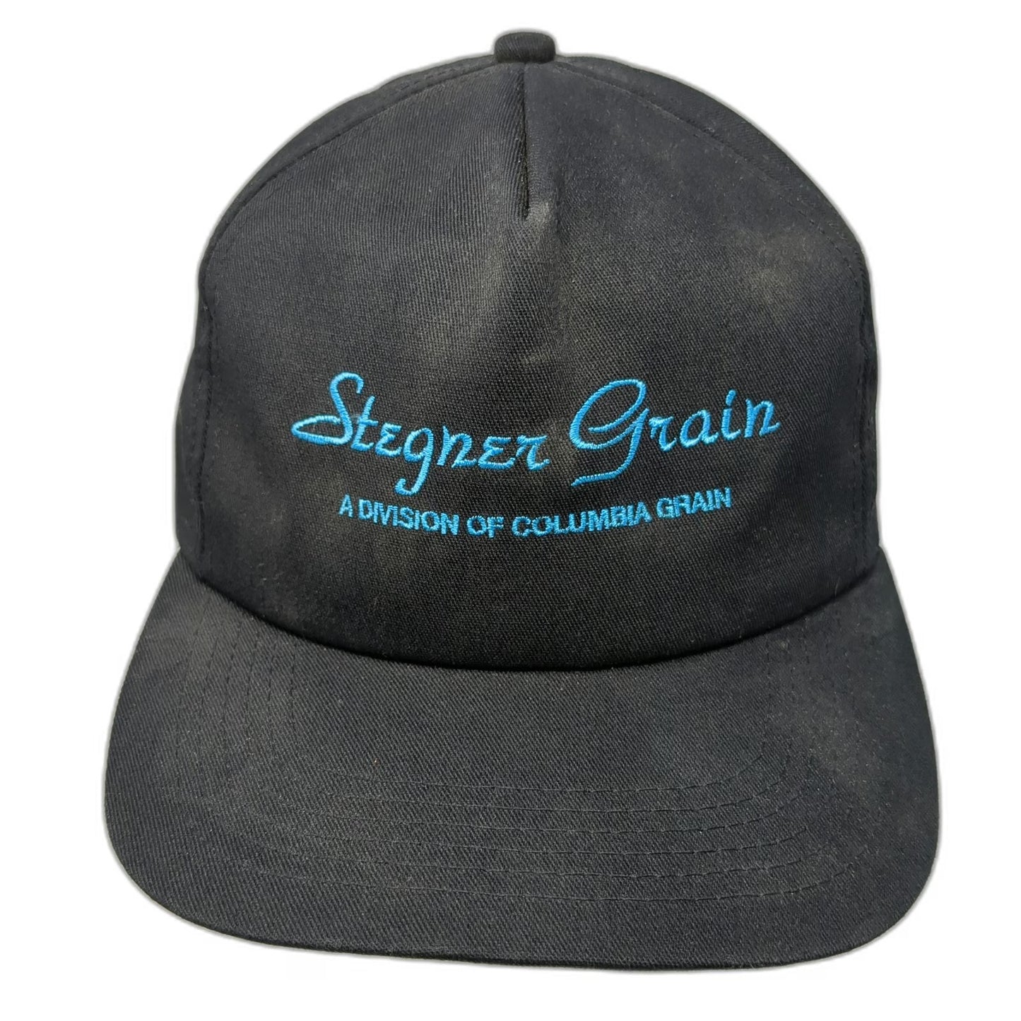 Black Trucker hat Vintage Snapback Stegner Grain Columbia Agriculture Embroider