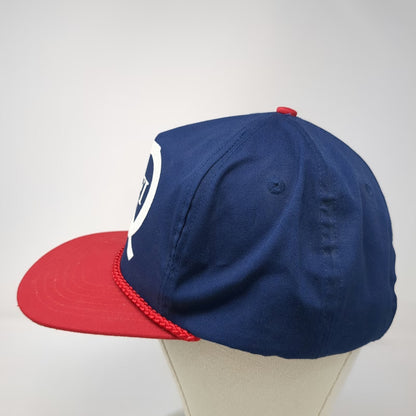 San Sun Trucker Hat Blue Red One Size GFI Q Logo Rope Snapback Green Underbrim
