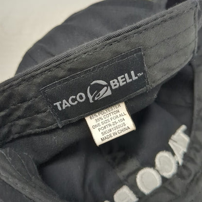Taco Bell Baseball Cap Black One Size Embroidered Side Icons Slideback Hat