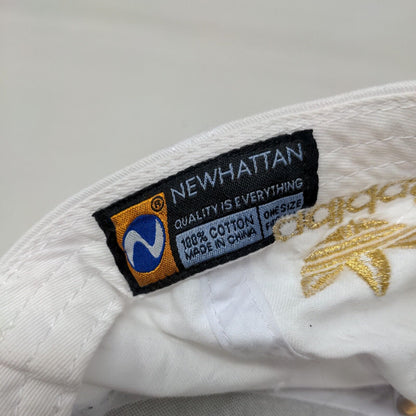 Adidas Gold Trefoil Slideback Hat White OSFM Embroidered Newhattan