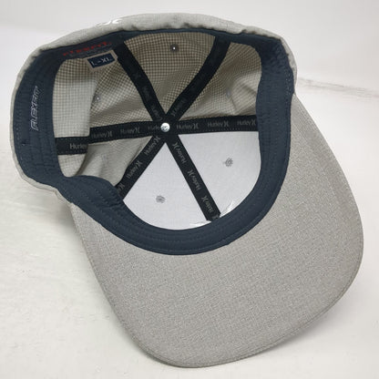 Hurley Baseball Cap Gray XL Flexfit Embroidered Logo Recycled Surf Hat