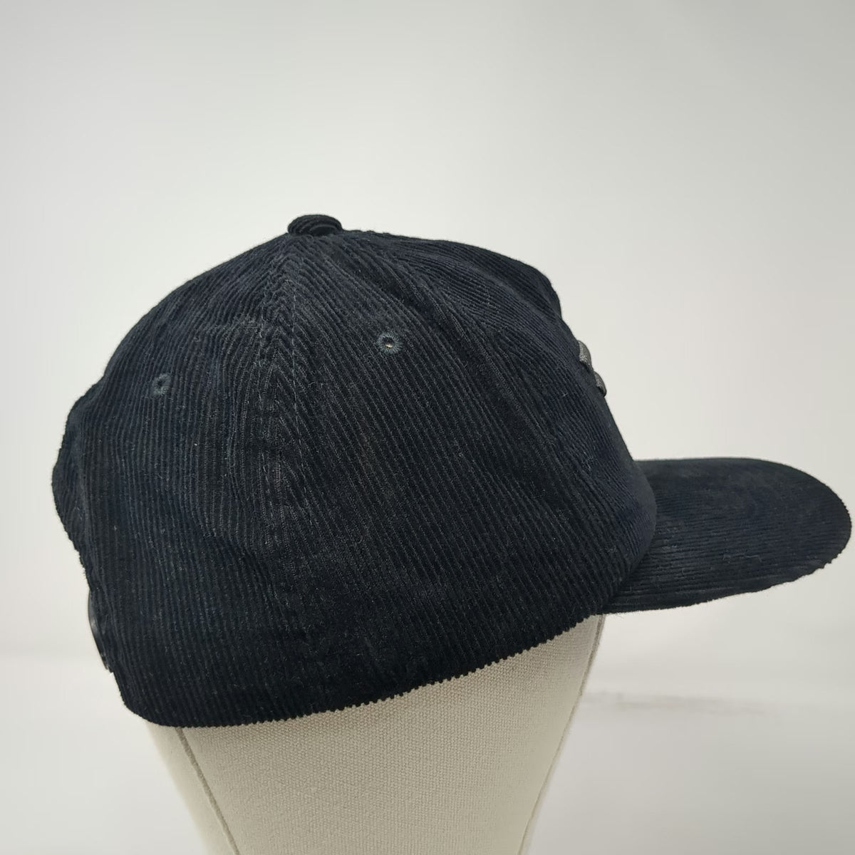 Yupoong Baseball Cap Black One Size Corduroy Snapback Gray W Logo Music Band Hat