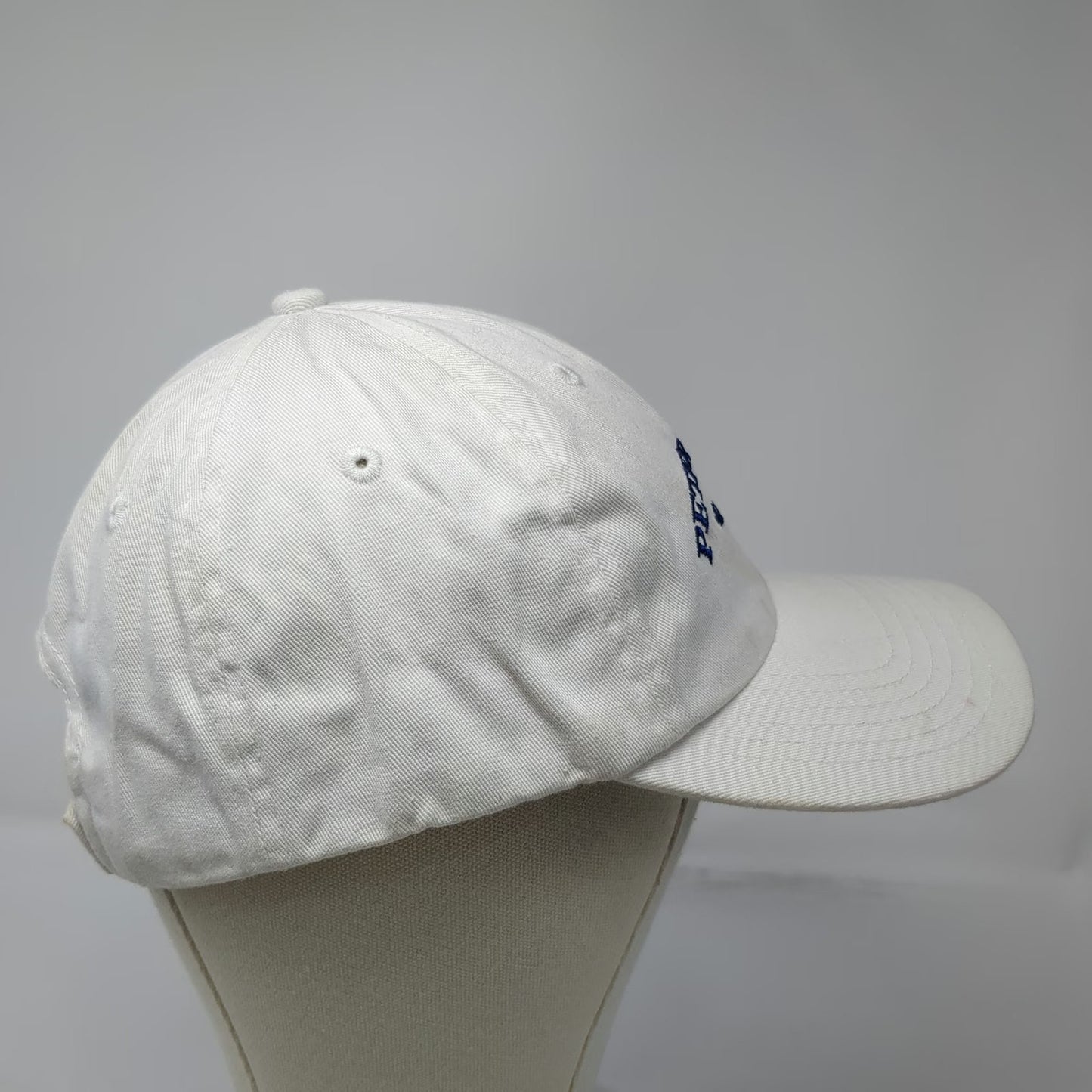 Peter Millar Baseball Cap White Vintage Y2K 2001 Logo Embroidered Slideback Hat