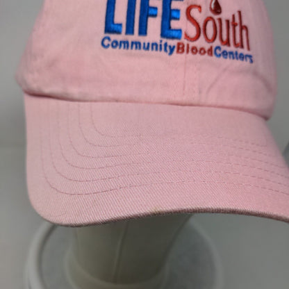 Life South Community Blood Centers Slideback Hat Pink One Size Embroidered