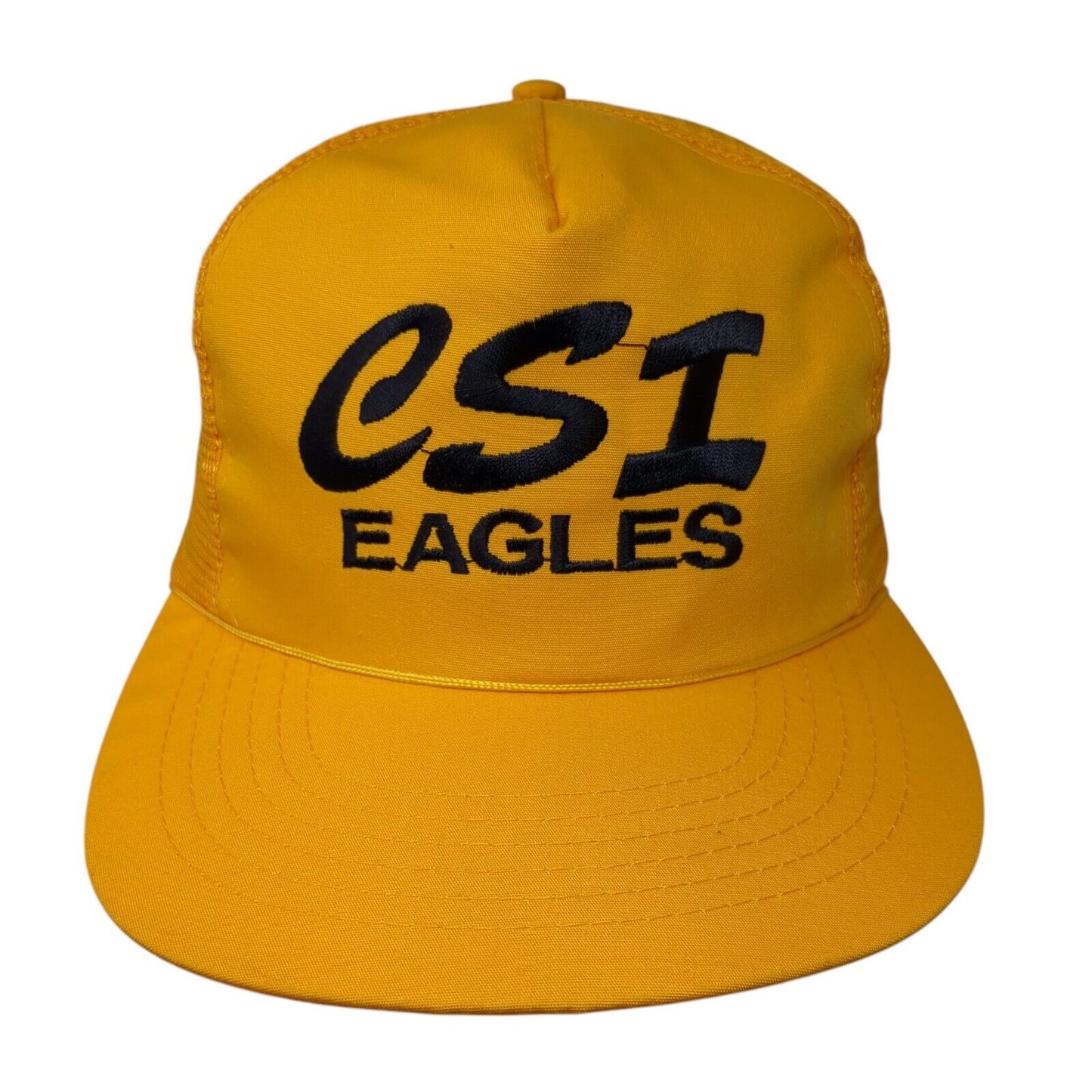 CSI Eagles Snapback Trucker Hat Yellow One Size Adjustable Mesh Back Rope