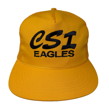 CSI Eagles Snapback Trucker Hat Yellow One Size Adjustable Mesh Back Rope