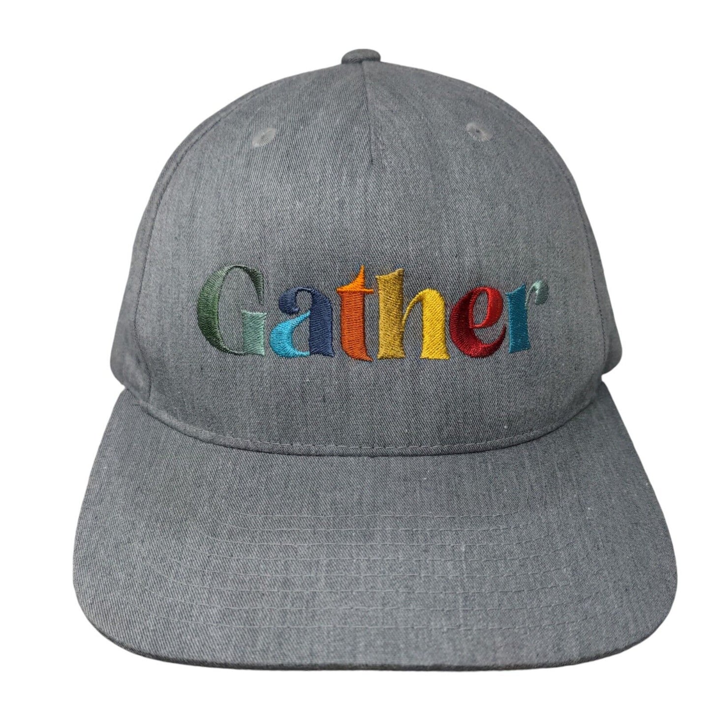 Gather Snapback Hat Gray One Size Adjustable Embroidered Richardson