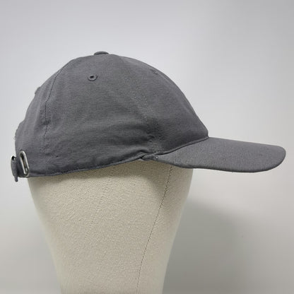 Adidas Baseball Cap Gray One Size Silver Logo Polyester Slideback Golf Sport Hat