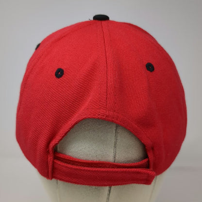 Red Baseball Cap OSFM Boy Scouts Troop 9 Stamford CT Strapback Logo Black Hat