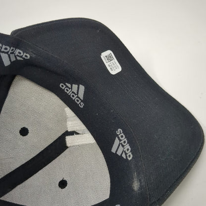 Adidas Baseball Cap Black M Embroidered Logo Stretch Fit A-Flex 6 Panel Hat