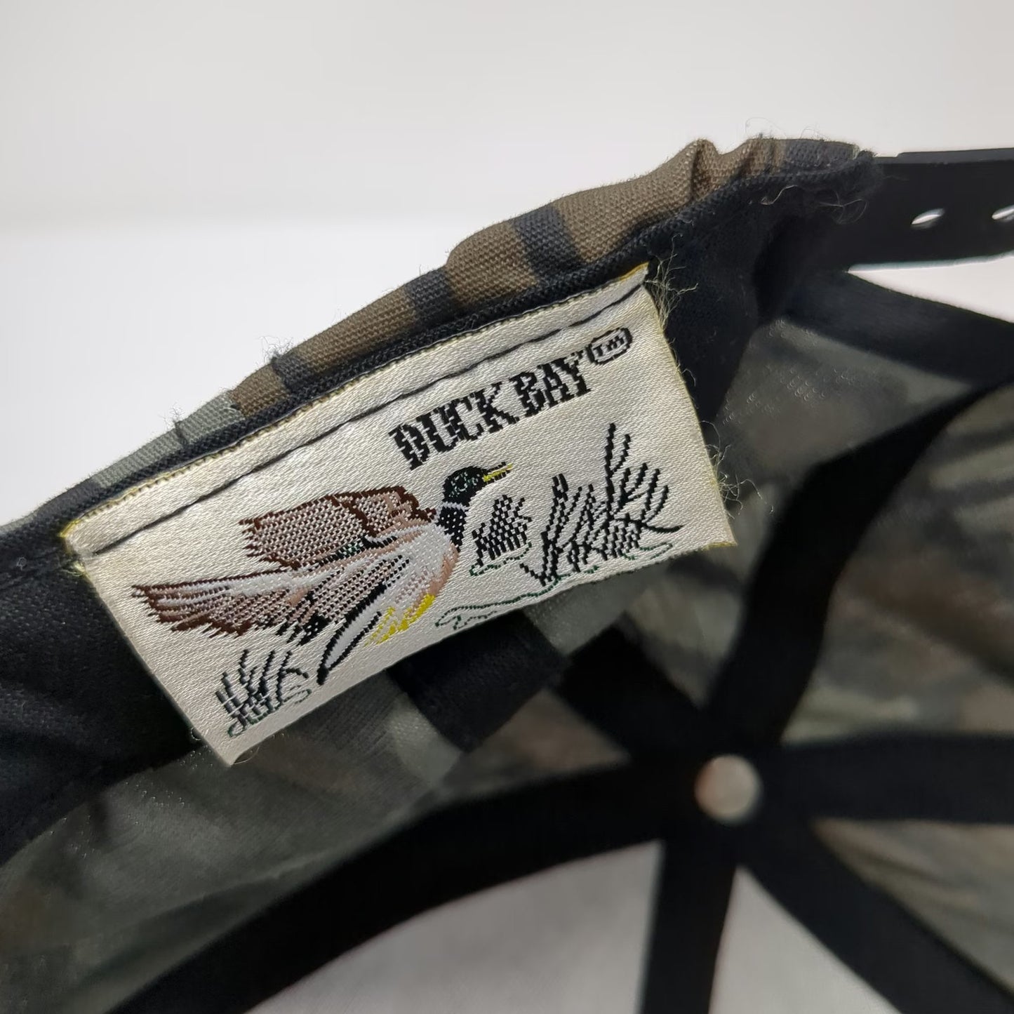 Duck Bay Snapback Brown Bark Camo Hunting Fishing Outdoor Adjustable Hat Vintage