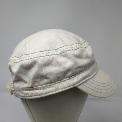 BKE Army Cap White One Size Ornate Graphic Rhinestones Pink Lining Strapback Hat