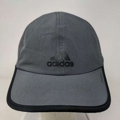 Adidas 3 Stripes Logo Strapback Hat Gray One Size Adjustable Aeroready