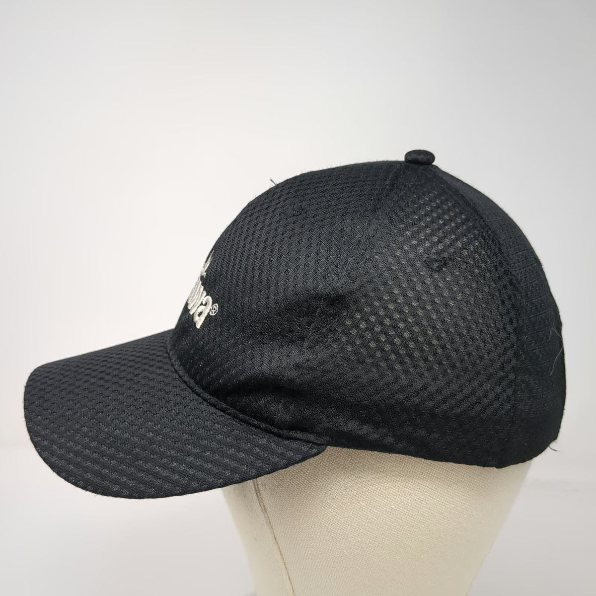 Wawa Baseball Cap Black One Size Performance Mesh Strapback Hat logo Embroidered
