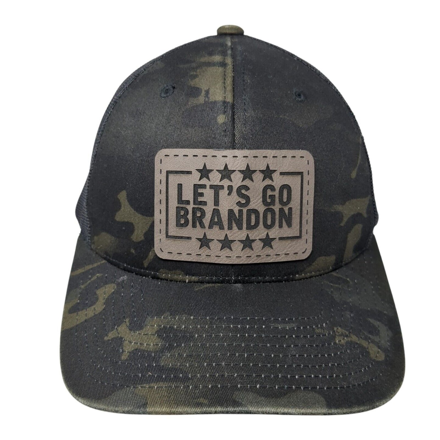 Let's Go Brandon Patch Snapback Trucker Hat Camo One Size Mesh Back