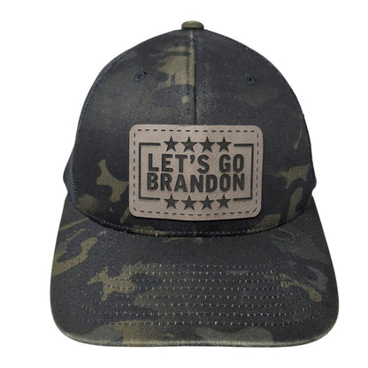 Let's Go Brandon Patch Snapback Trucker Hat Camo One Size Mesh Back