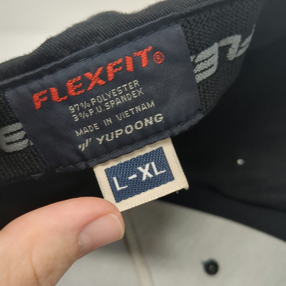Flexfit 5 Panel Black XL Enforce Apparel Co Patch Stretch Fit Polyester Hat