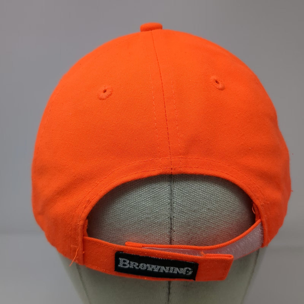 Browning Baseball Cap Orange One Size Strapback Buckmark Logo Hunting Safety Hat