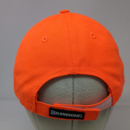 Browning Baseball Cap Orange One Size Strapback Buckmark Logo Hunting Safety Hat