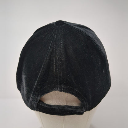 Express Strapback Hat Black One Size Adjustable Velvet Blank 6 Panel