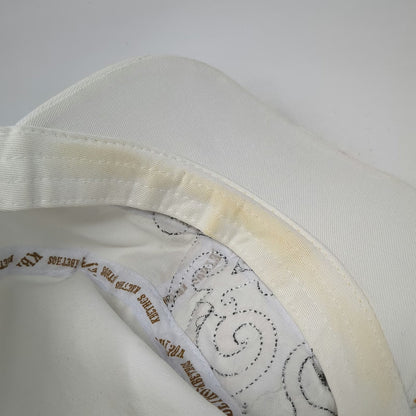 KBETHOS Army Cap White OSFM Beaded Cross Rhinestone Distressed Brown Gold Hat