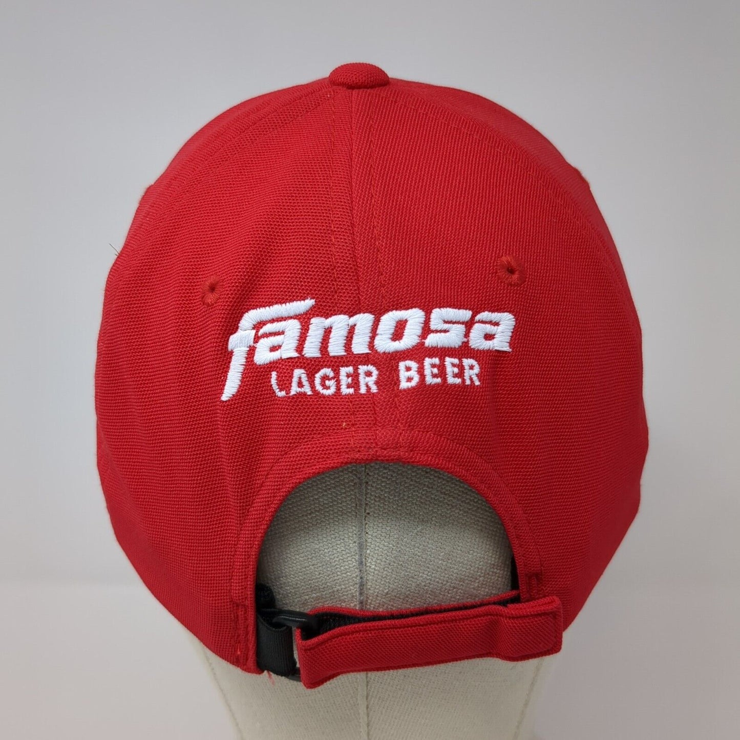 Famosa Lager Beer Strapback Hat Red One Size Hybrid Flexfit 110 Yupoong