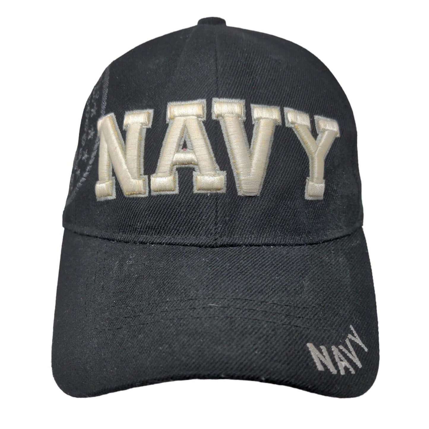 United States Navy Strapback Hat Black One Size U.S. Warriors Military