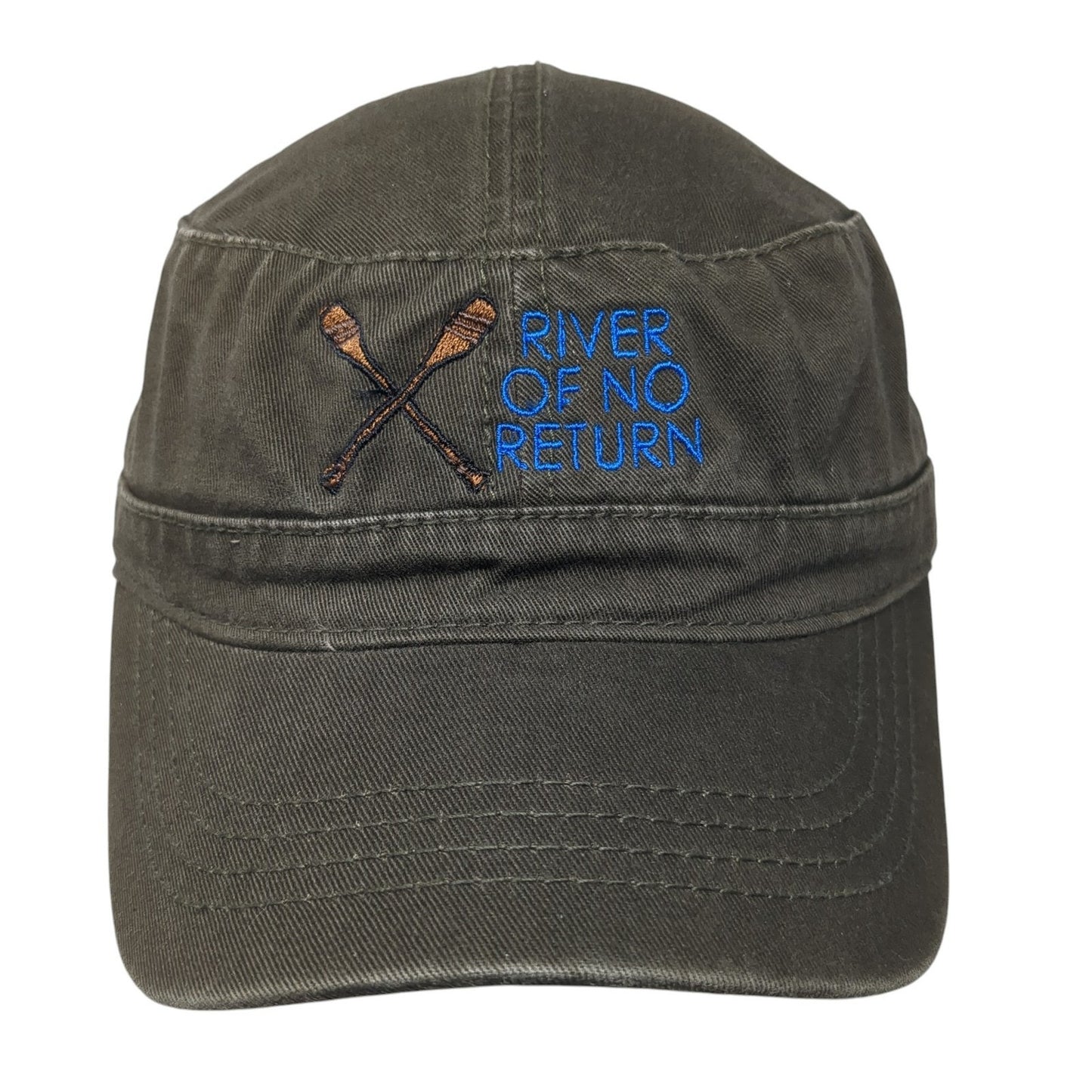River Of No Return North Fork Idaho Cadet Army Cap Brown OS Adjustable Otto