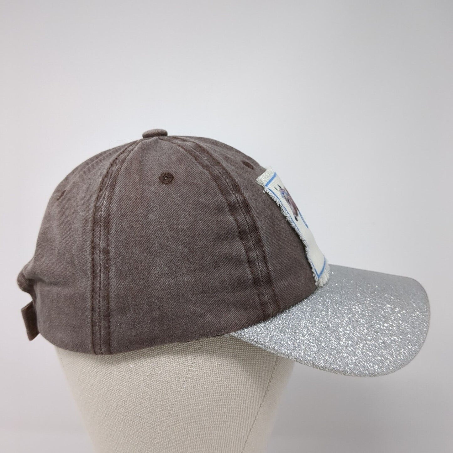 Til The Cows Come Home Strapback Hat Multicolor OS Adjustable Glitter Frayed