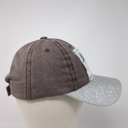 Til The Cows Come Home Strapback Hat Multicolor OS Adjustable Glitter Frayed