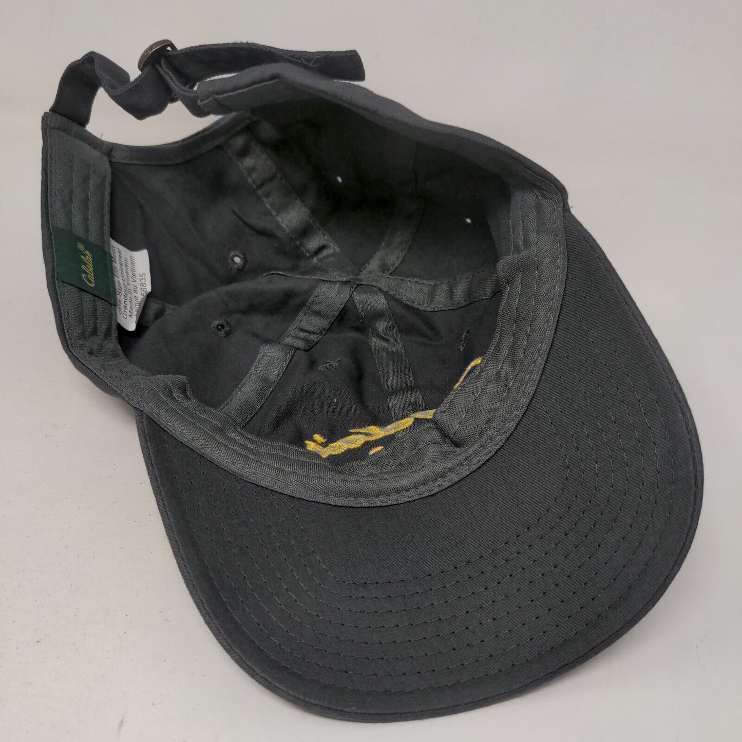 Cabela's Club Slideback Hat Gray OSFM Embroidered Adjustable Vented Holes