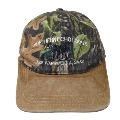 Northern Echo Lodge Lake Wapawekka Sask Slideback Hat Camouflage OS Adjustable