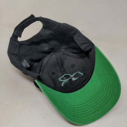 Unbranded Men's Strapback Hat Black Green OSFM Embroidered Clover Logo