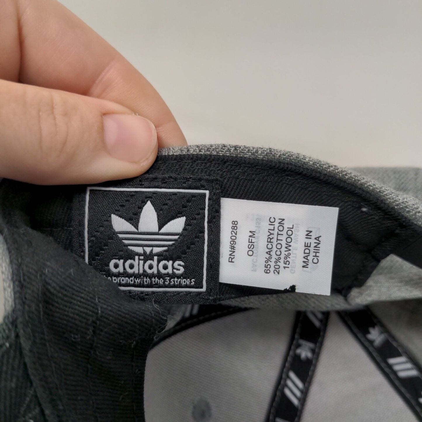 Adidas Trefoil Snapback Hat Gray OSFM Adjustable Fit Colorblock