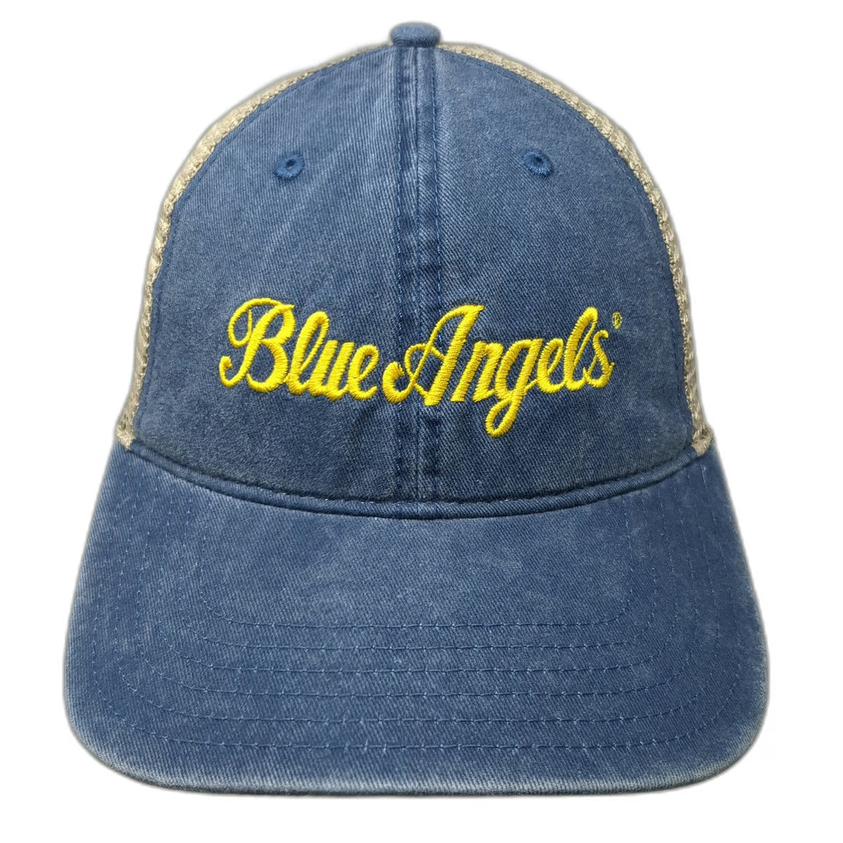 Otto Trucker Hat Blue Beige One Size Blue Angels Embroidery Snapback Mesh Navy