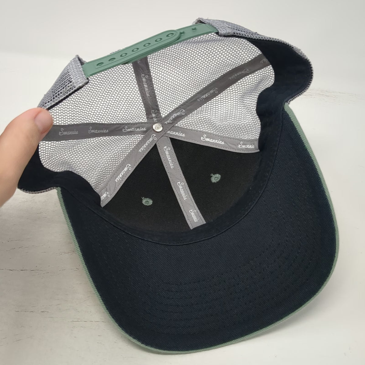 Swannies Trucker Hat Green One Size Mesh Back Snapback Logo Patch Golfing