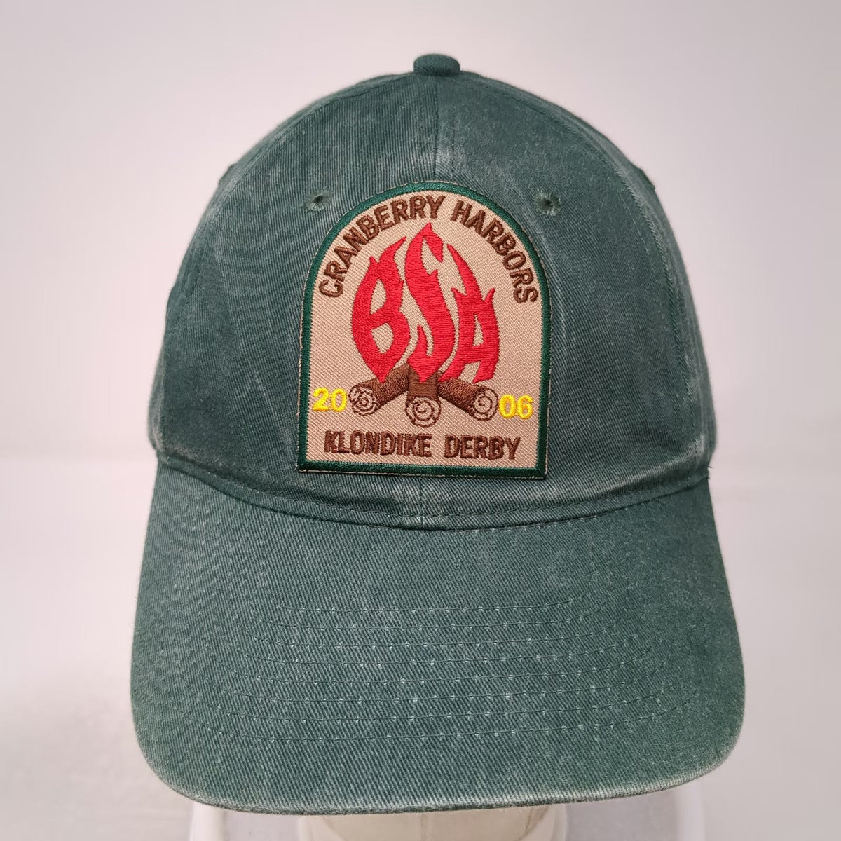 Headshot Green Baseball Cap One Size BSA Cranberry Harbors Klondike Derby Hat