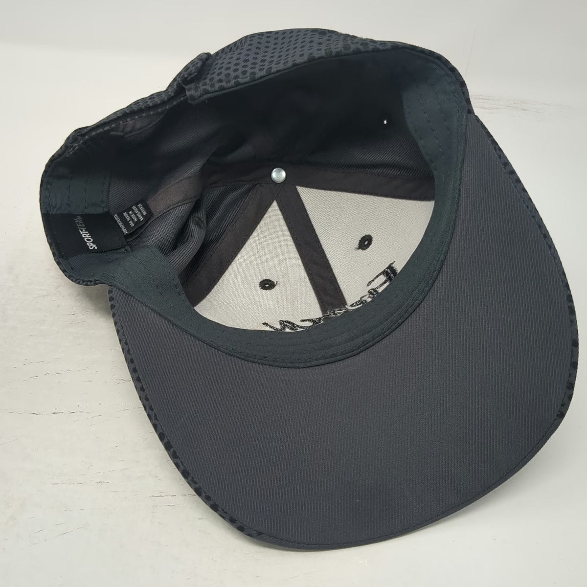 Sport-Tek Baseball Cap Gray One Size Fresca Logo Mesh Back Strapback Hat Hex