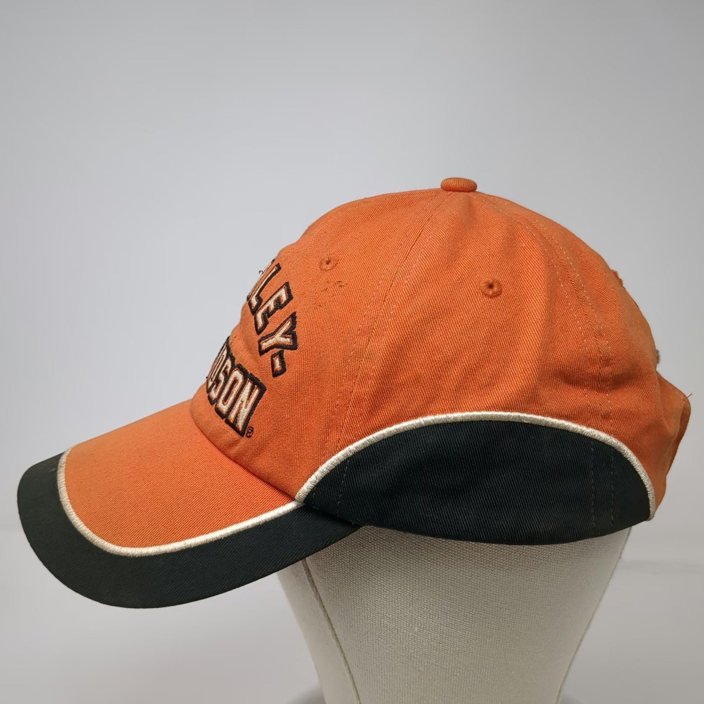 Harley-Davidson Baseball Cap Orange One Size Embroidered Slideback Cotton Hat