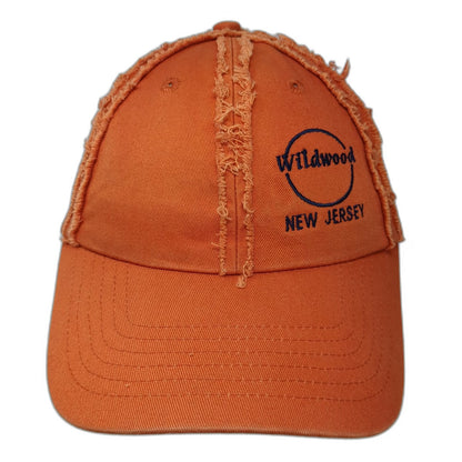 Royal Baseball Cap Orange One Size Distressed Seams Wildwood New Jersey Hat