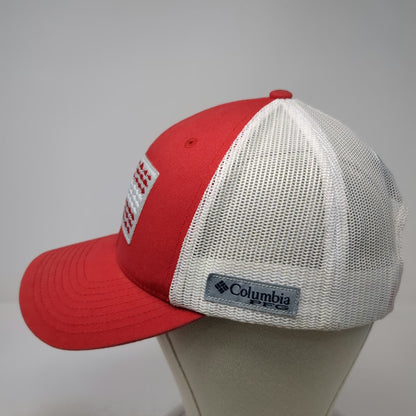 Columbia Trucker Hat Red One Size Georgia Fish Flag Mesh Back PFG Fishing