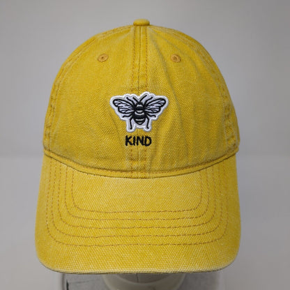 Bee Kind Slideback Hat Yellow OSFM Adjustable Embroidered 6 Panel