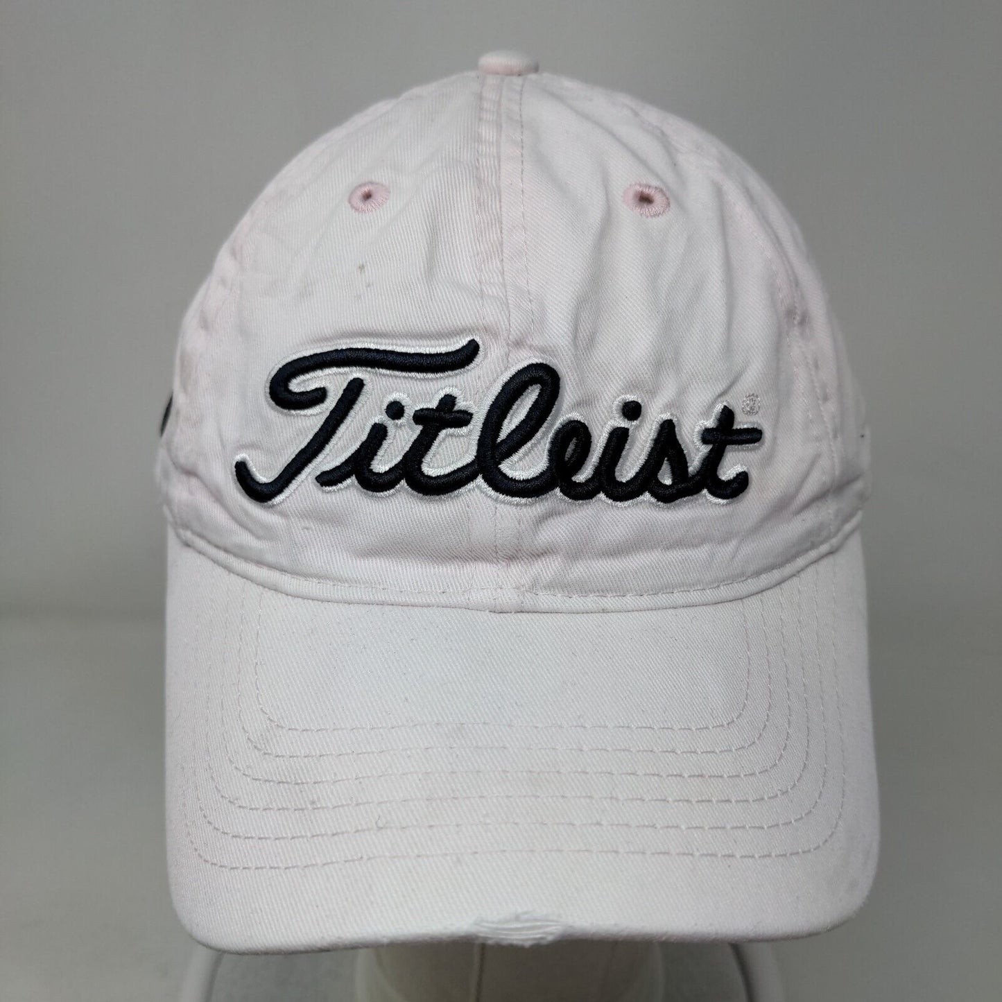 Titleist FJ Slideback Hat Whiteish-Pink One Size Adjustable Embroidered 6 Panel