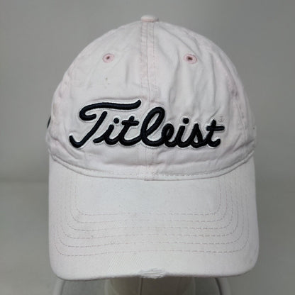 Titleist FJ Slideback Hat Whiteish-Pink One Size Adjustable Embroidered 6 Panel