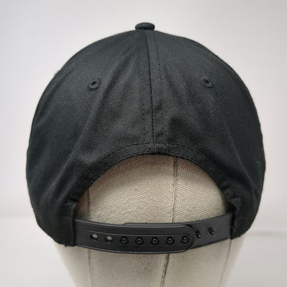 GRIT 5 Panel Hat Black One Size Snapback Flat Brim Structured Embroidered Logo